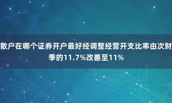 散户在哪个证券开户最好经调整经营开支比率由次财季的11.7%改善至11%