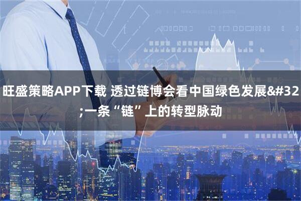 旺盛策略APP下载 透过链博会看中国绿色发展 一条“链”上的转型脉动